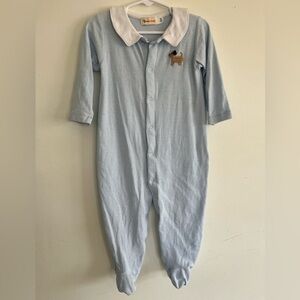 Luigi Blue puppy crochet footie